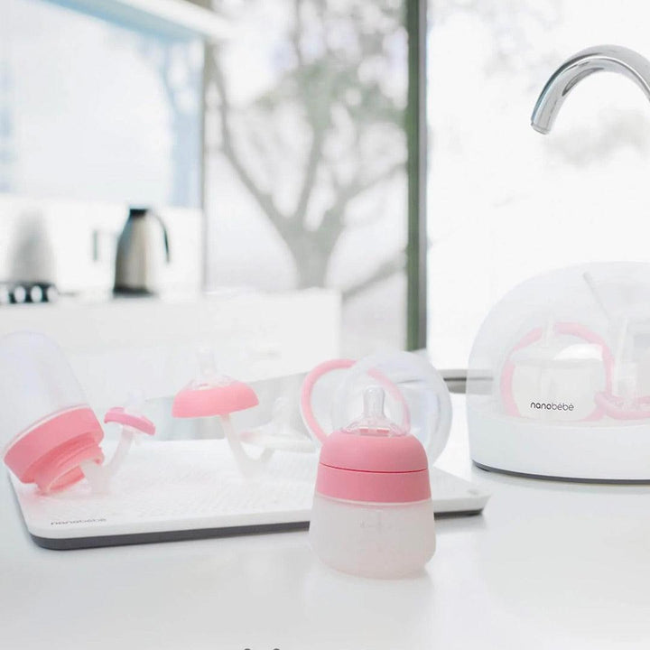 Nanobebe Ultimate Newborn Baby Bottle Feeding Set - Pink-Baby Bottles- | Natural Baby Shower