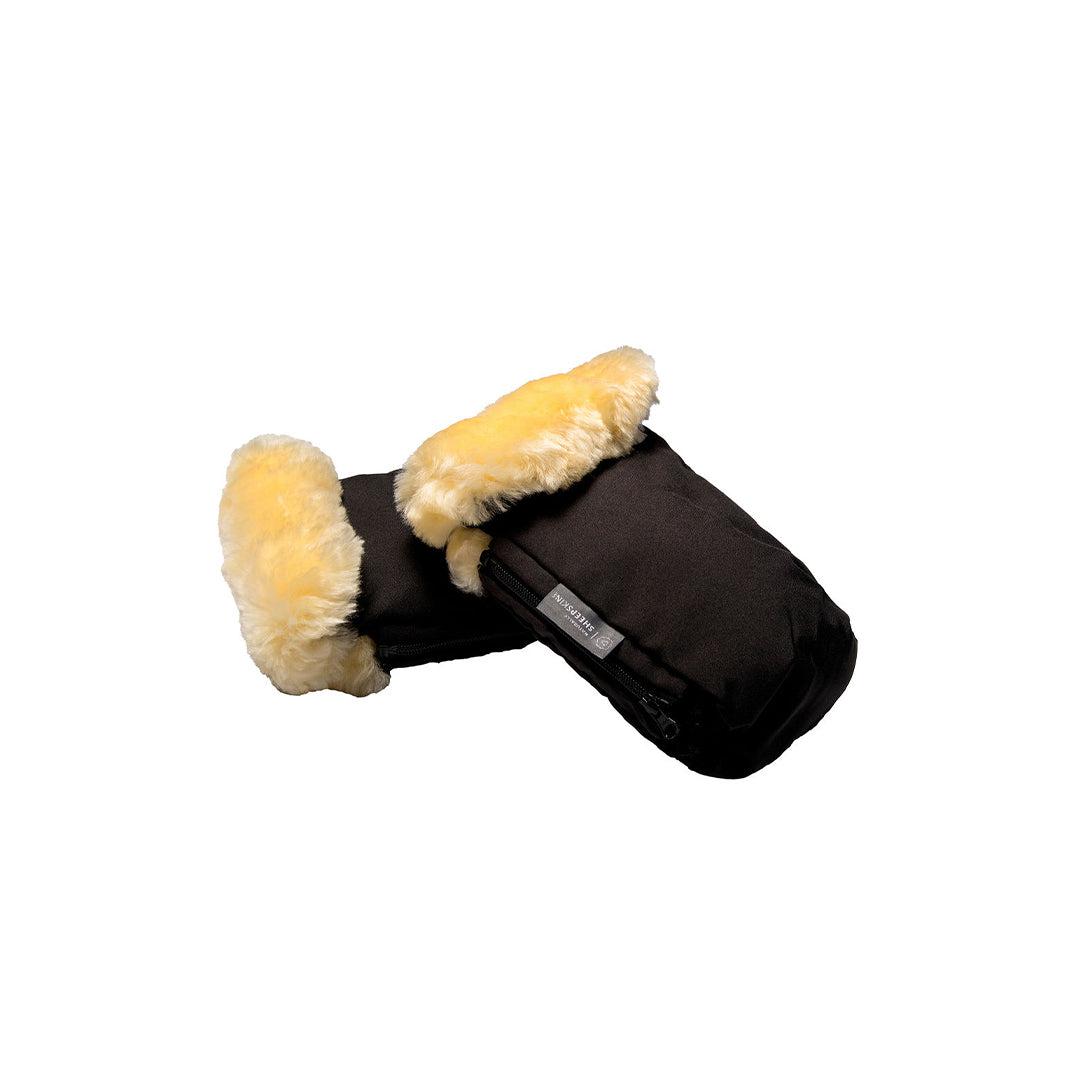 Naturally Sheepskins Deluxe Stroller Mittens - Black-Hand Warmers-Black- | Natural Baby Shower