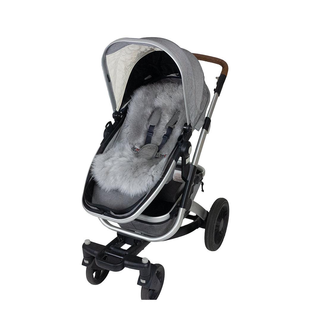Naturally Sheepskins Deluxe Sheepskin Pram Liner - Grey-Seat Liners-Grey- | Natural Baby Shower
