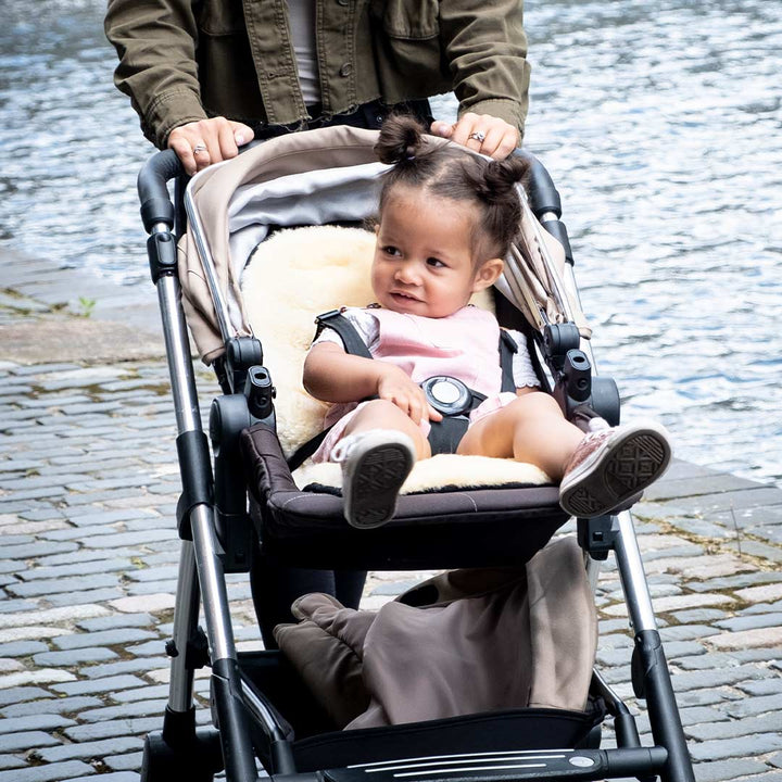 Naturally Sheepskins Original Sheepskin Pram Liner - Grey-Seat Liners-Grey- | Natural Baby Shower