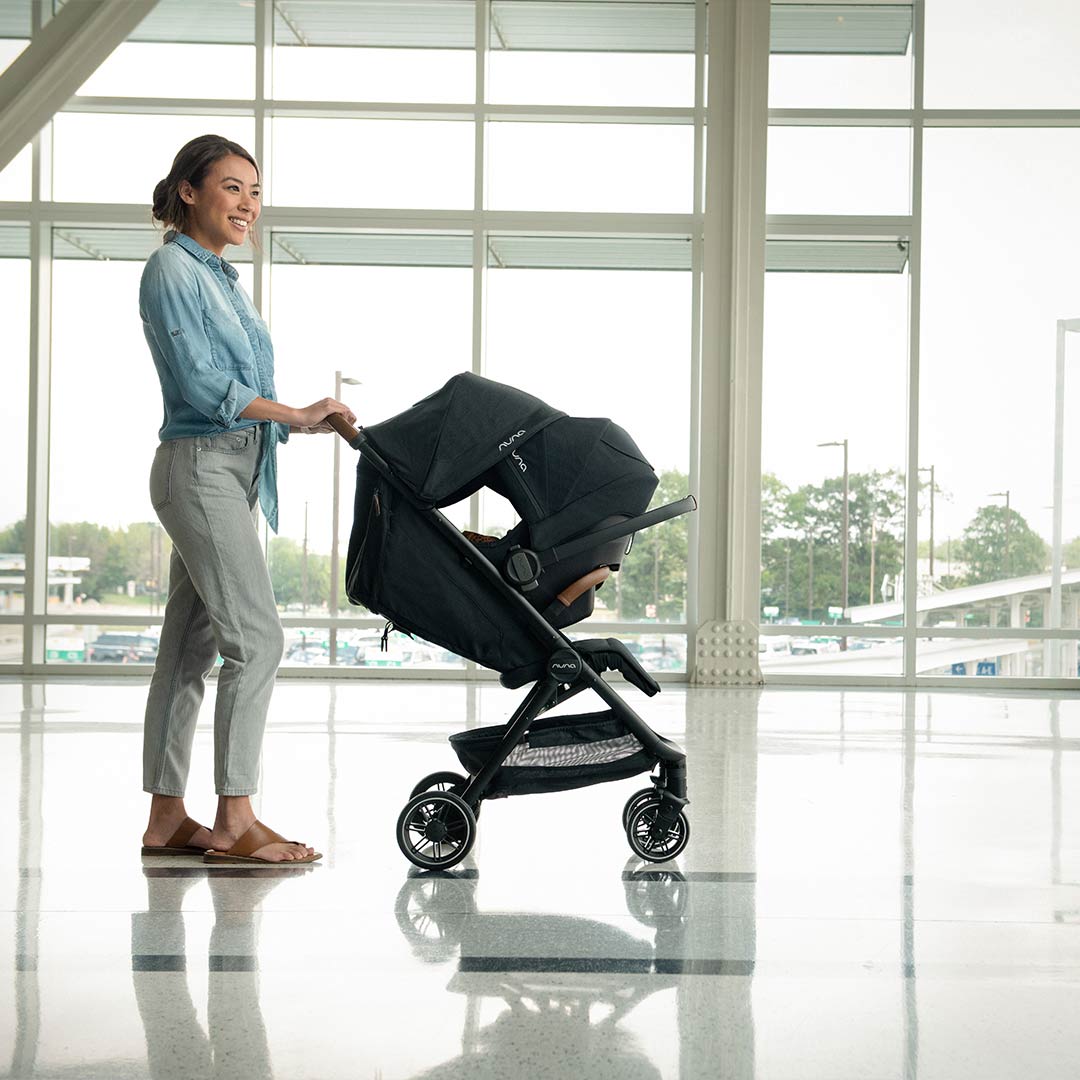 Nuna TRVL Compact Stroller - Caviar-Strollers-With Travel Bag + Raincover- | Natural Baby Shower