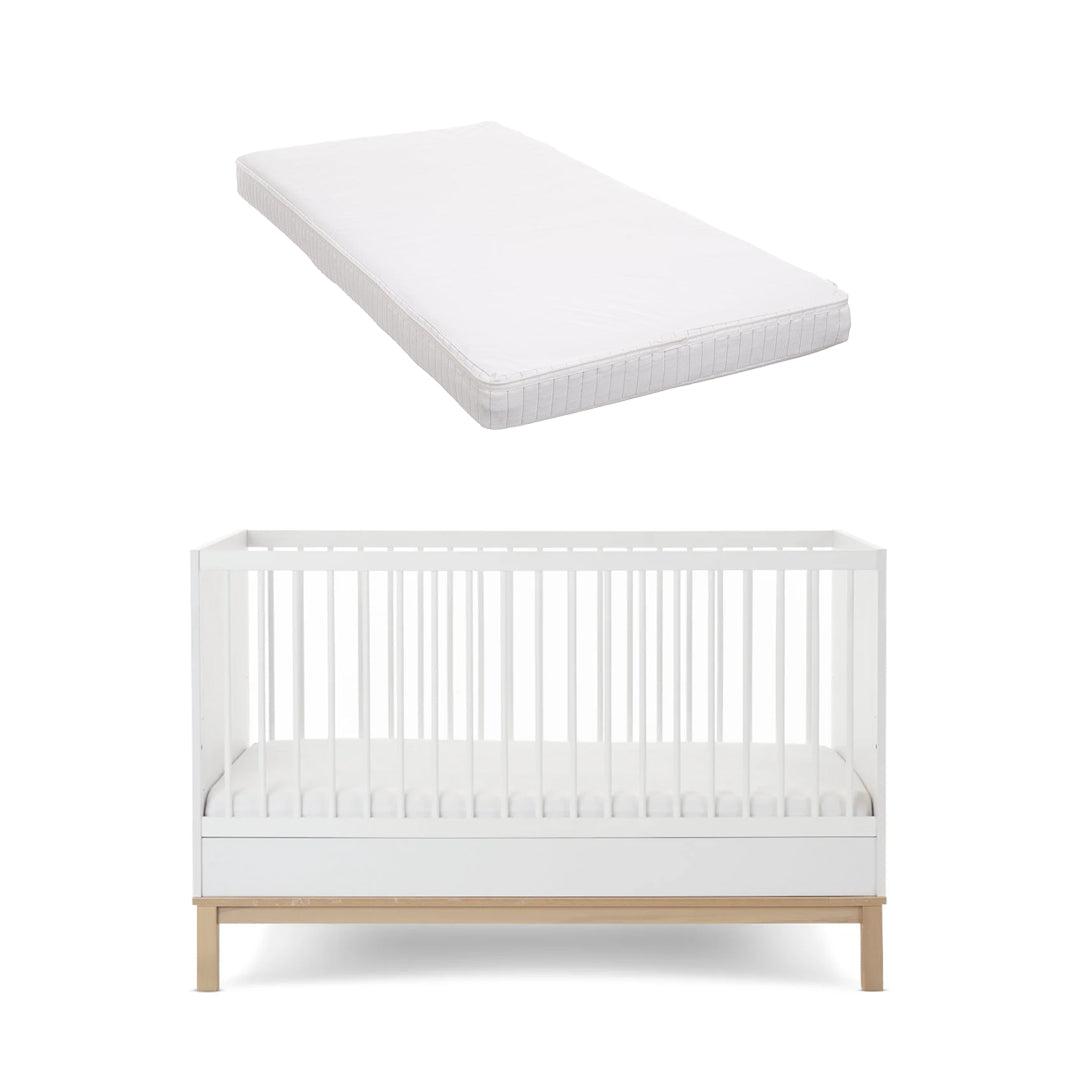 Obaby Astrid Cot Bed - White-Cot Beds-White-Moisture Management Mattress | Natural Baby Shower
