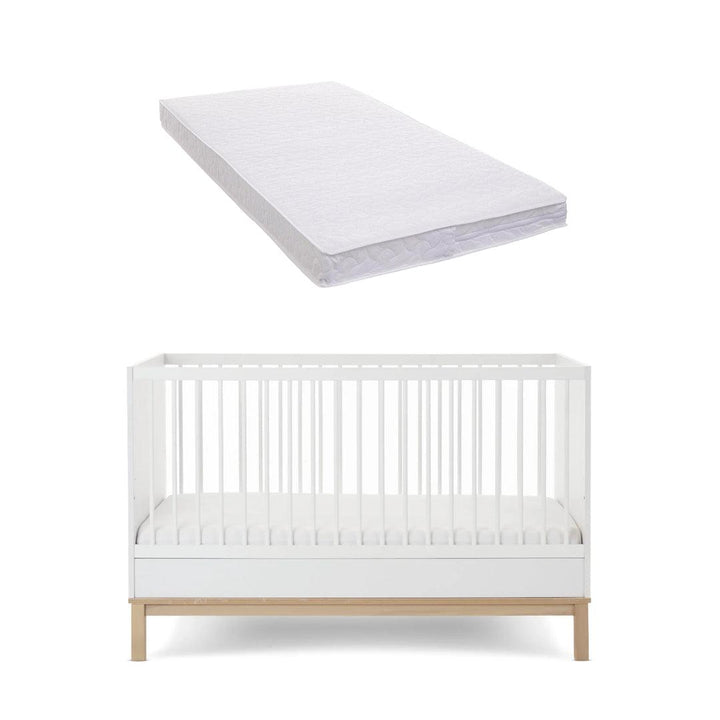 Obaby Astrid Cot Bed - White-Cot Beds-White-Pocket Sprung Mattress | Natural Baby Shower