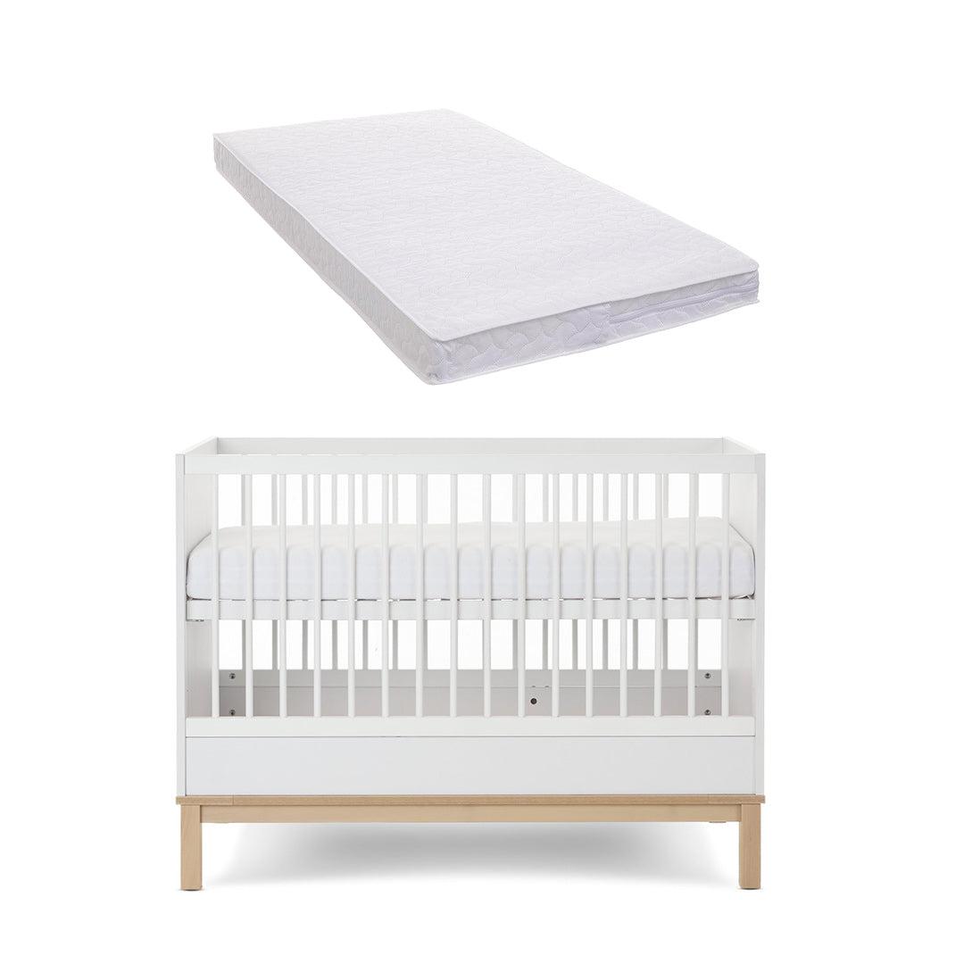 Obaby Astrid Mini Cot Bed - White-Cot Beds-White-Pocket Sprung Mattress | Natural Baby Shower