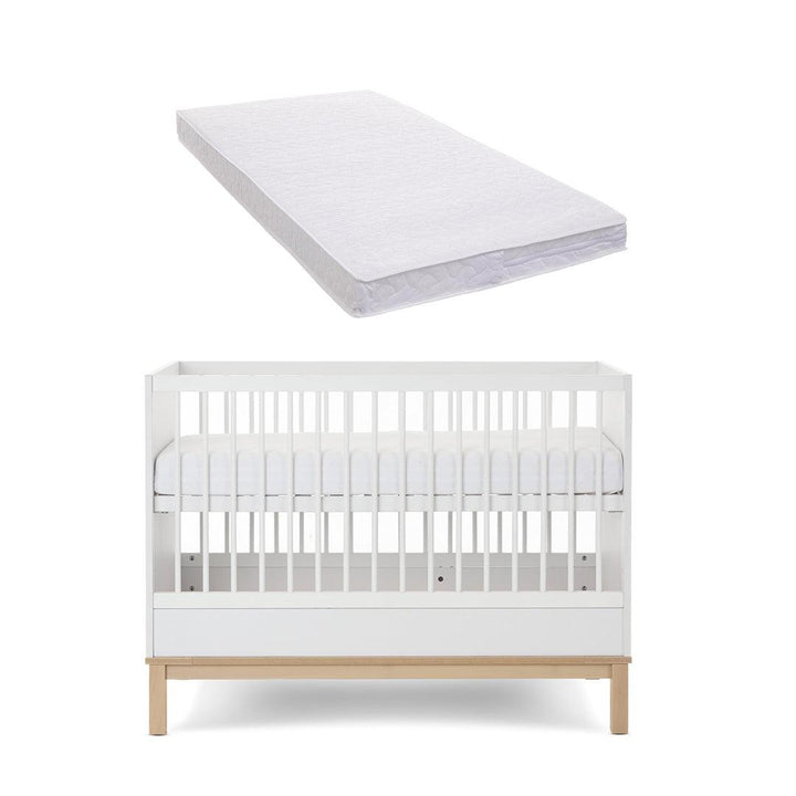 Obaby Astrid Mini Cot Bed - White-Cot Beds-White-Pocket Sprung Mattress | Natural Baby Shower