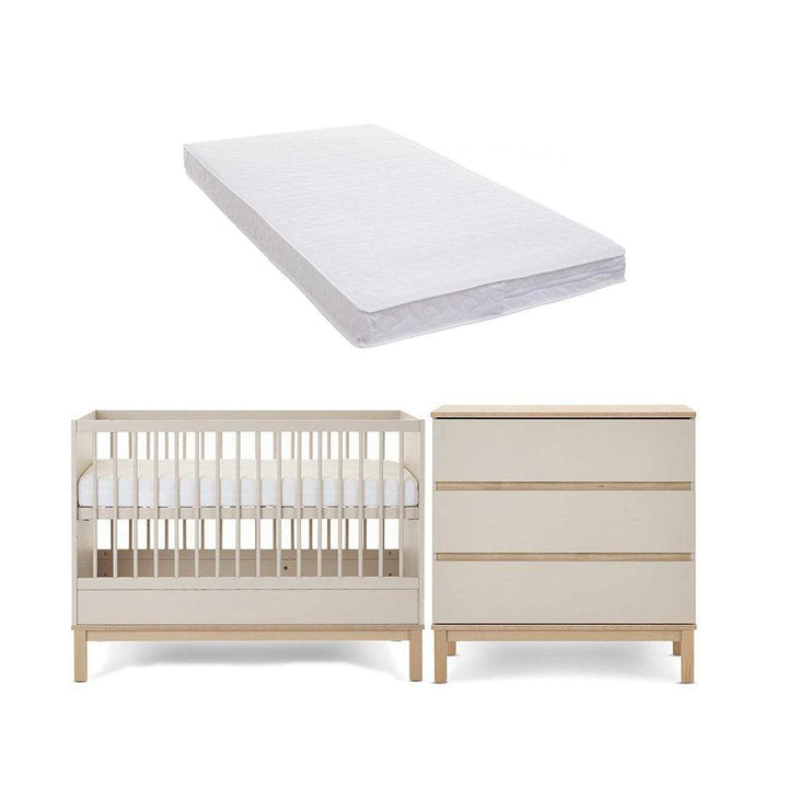 Obaby Astrid Mini 2 Piece Room Set - Satin-Nursery Sets-Satin-Pocket Sprung Mattress | Natural Baby Shower