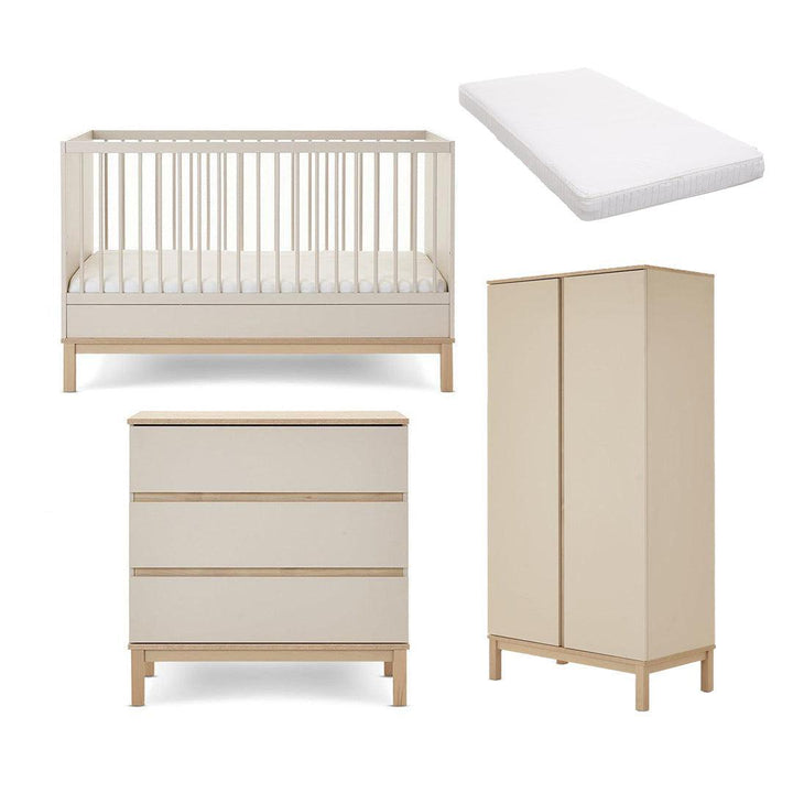 Obaby Astrid 3 Piece Room Set - Satin-Nursery Sets-Satin-Moisture Management Mattress | Natural Baby Shower