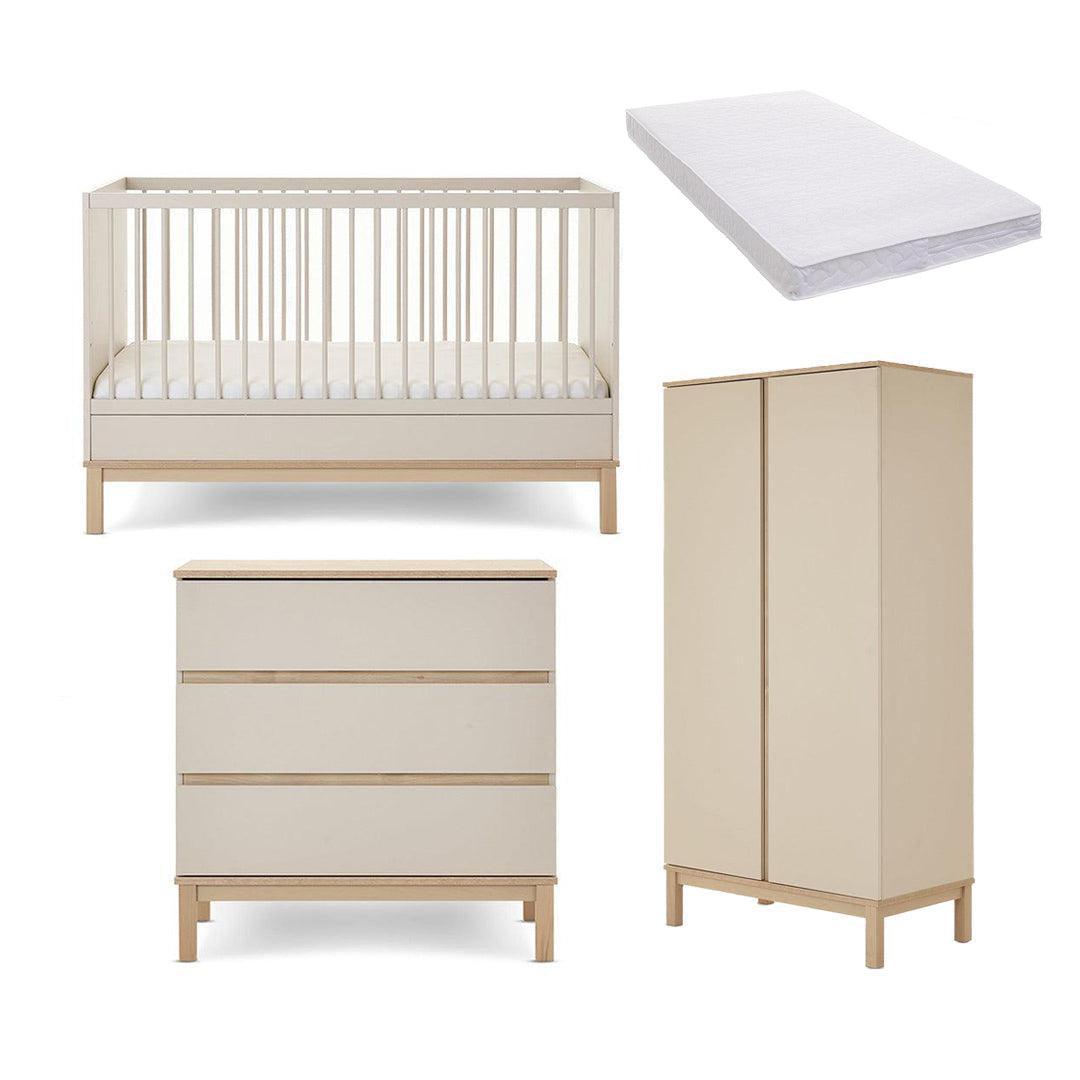 Obaby Astrid 3 Piece Room Set - Satin-Nursery Sets-Satin-Pocket Sprung Mattress | Natural Baby Shower