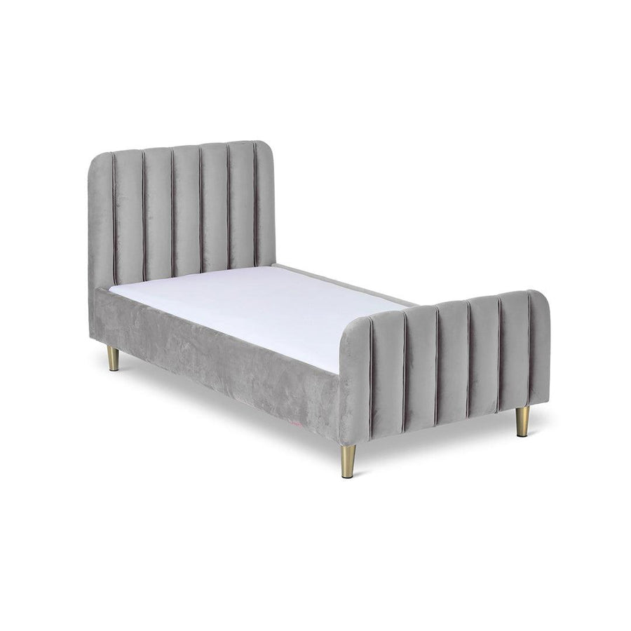 Obaby Gatsby Velvet Toddler Bed - Grey-Junior Beds- | Natural Baby Shower