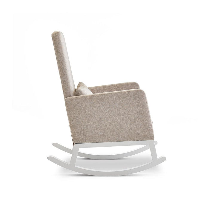 Obaby High Back Rocking Chair - White + Oatmeal-Feeding Chairs- | Natural Baby Shower