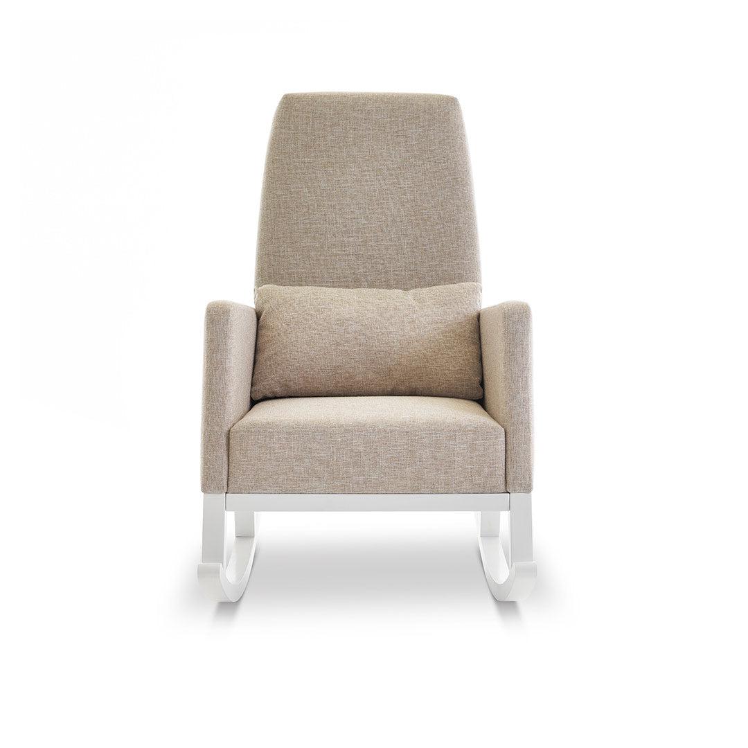 Obaby High Back Rocking Chair White Oatmeal Natural Baby Shower