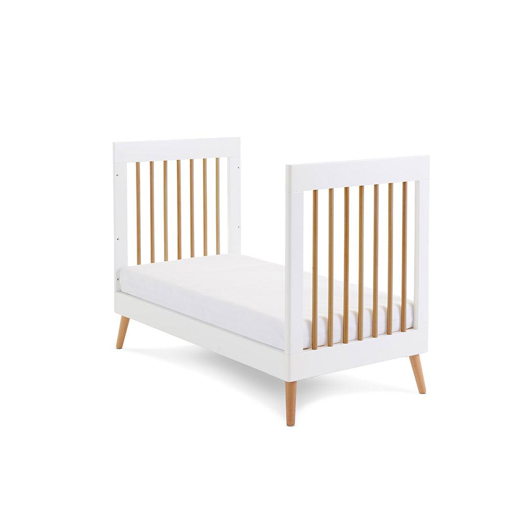 Obaby Maya Mini Cot Bed - White + Natural-Cot Beds-No Mattress- | Natural Baby Shower