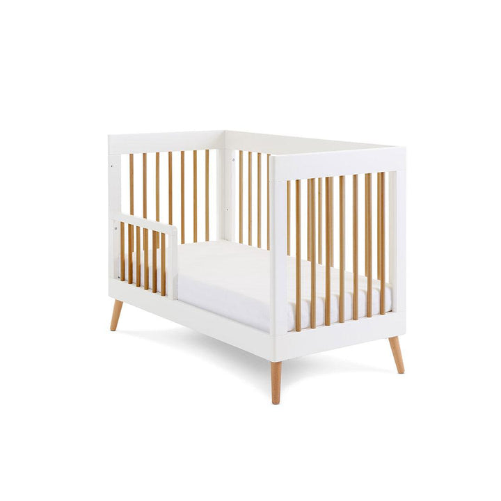 Obaby Maya Mini Cot Bed - White + Natural-Cot Beds-No Mattress- | Natural Baby Shower