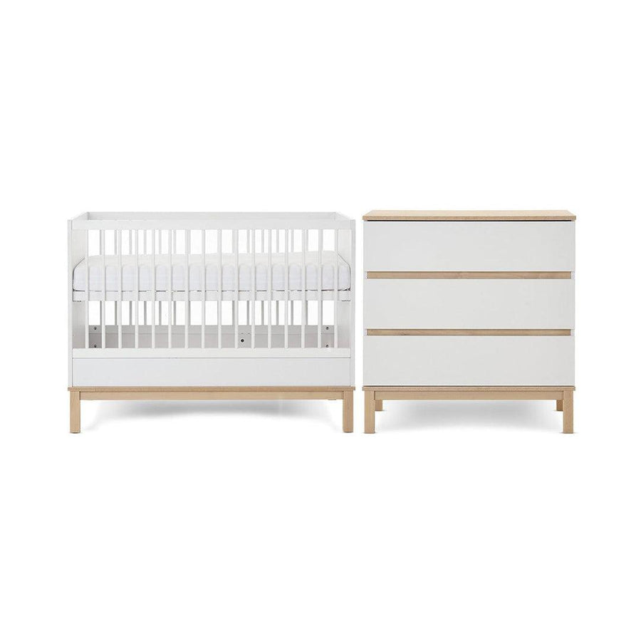 Obaby Astrid Mini 2 Piece Room Set - White-Nursery Sets-White-No Mattress | Natural Baby Shower