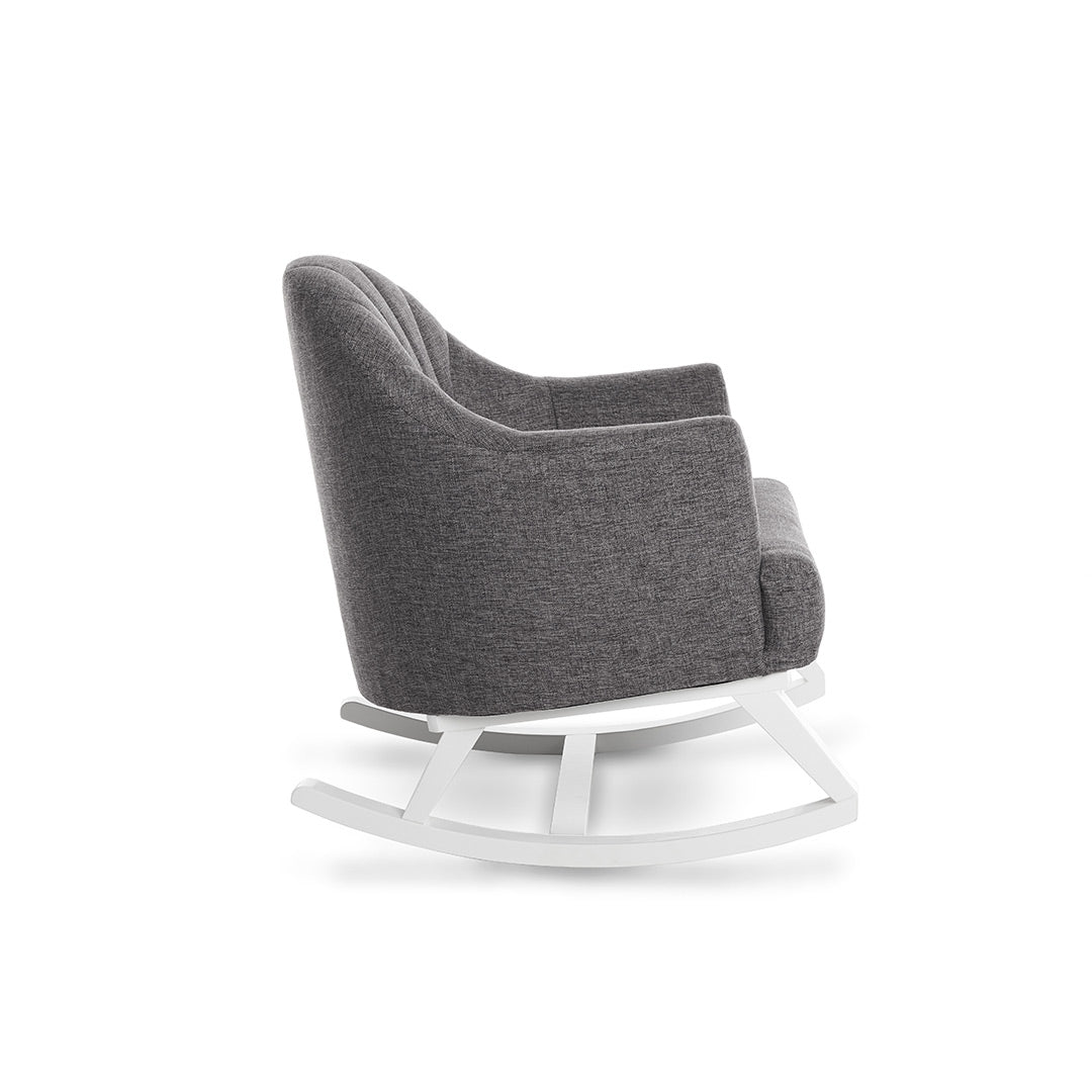 Obaby Round Back Rocking Chair - White + Grey-Feeding Chairs- | Natural Baby Shower