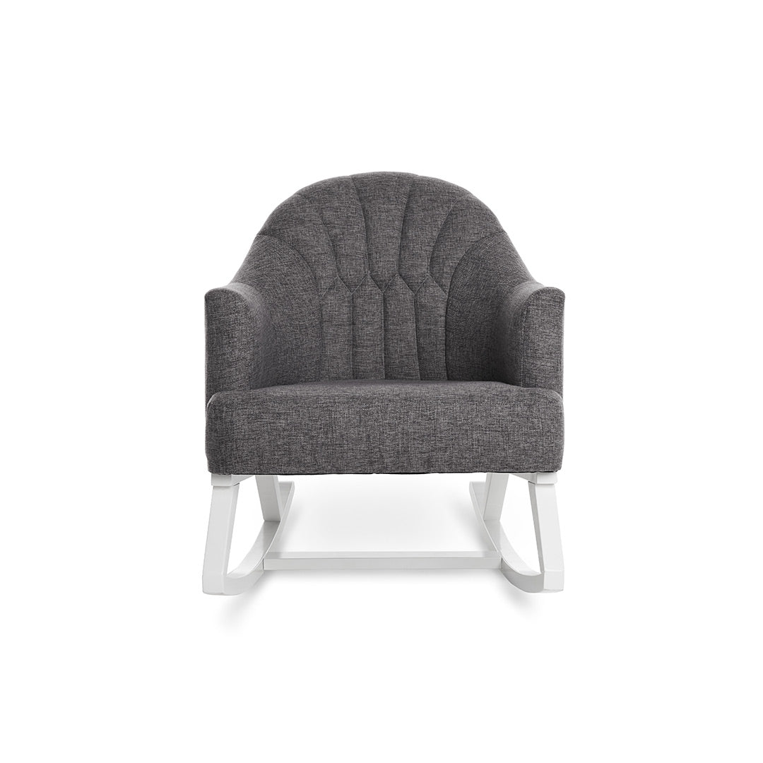 Obaby Round Back Rocking Chair - White + Grey-Feeding Chairs- | Natural Baby Shower