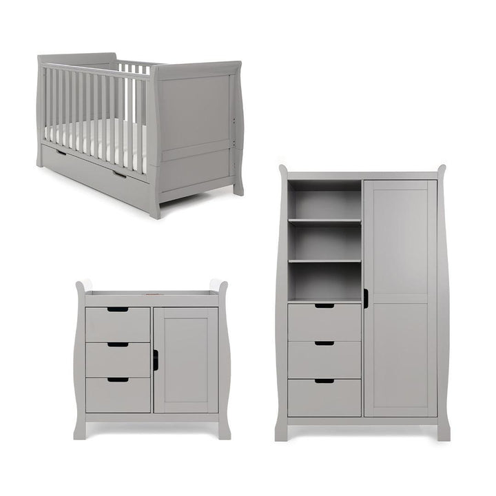 Obaby Stamford Classic 3 Piece Room Set - Warm Grey-Nursery Sets- | Natural Baby Shower