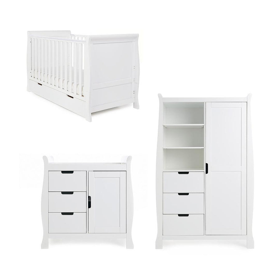 Obaby Stamford Classic 3 Piece Room Set - White-Nursery Sets- | Natural Baby Shower