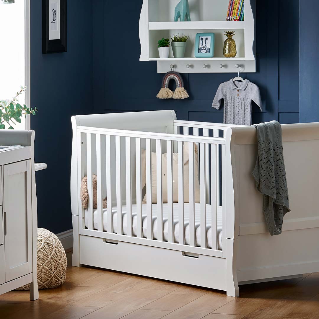Obaby Stamford Classic Cot Bed - White-Cot Beds-No Extras- | Natural Baby Shower