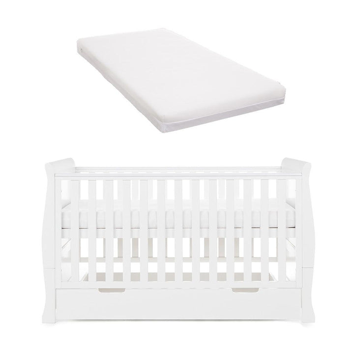 Obaby Stamford Classic Cot Bed - White-Cot Beds-No Extras- | Natural Baby Shower