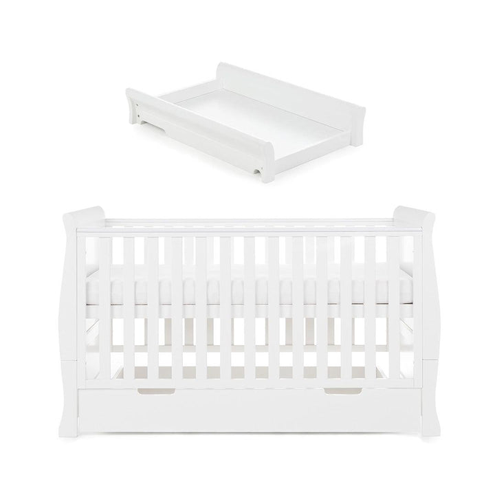 Obaby Stamford Classic Cot Bed - White-Cot Beds-With Cot Top Changer- | Natural Baby Shower