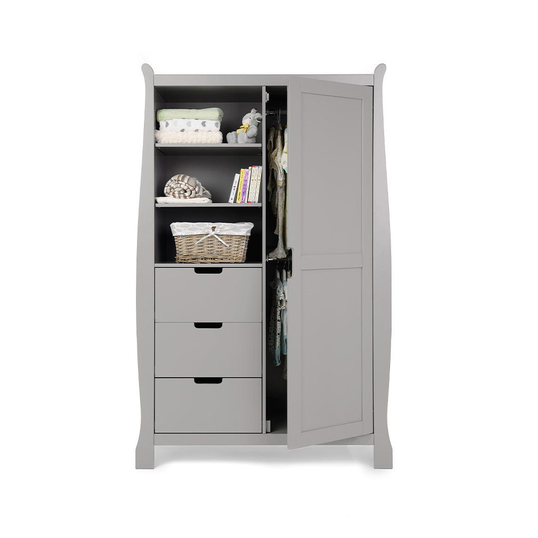 Obaby Stamford Double Wardrobe - Warm Grey-Wardrobes- | Natural Baby Shower
