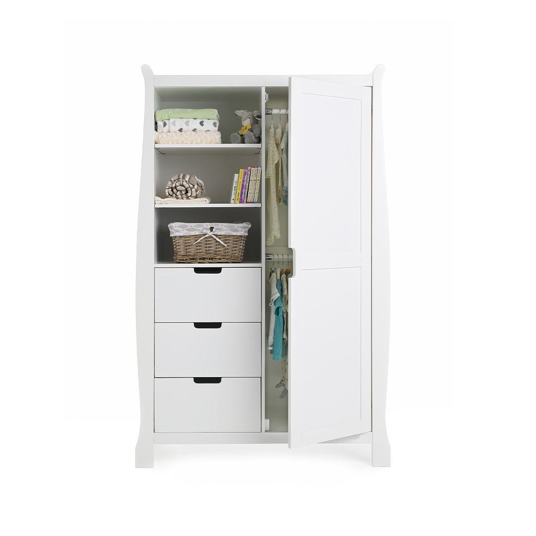 Obaby Stamford Double Wardrobe - White-Wardrobes- | Natural Baby Shower