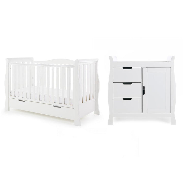 Obaby Stamford Luxe 2 Piece Room Set - White-Nursery Sets- | Natural Baby Shower