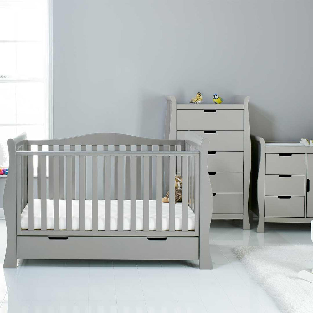 Obaby Stamford Luxe 4 Piece Room Set - Warm Grey-Nursery Sets- | Natural Baby Shower