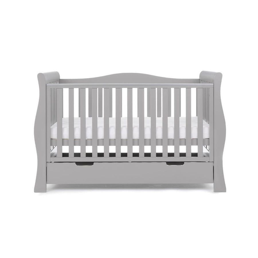 Obaby Stamford Luxe Cot Bed - Warm Grey-Cot Beds-No Extras- | Natural Baby Shower