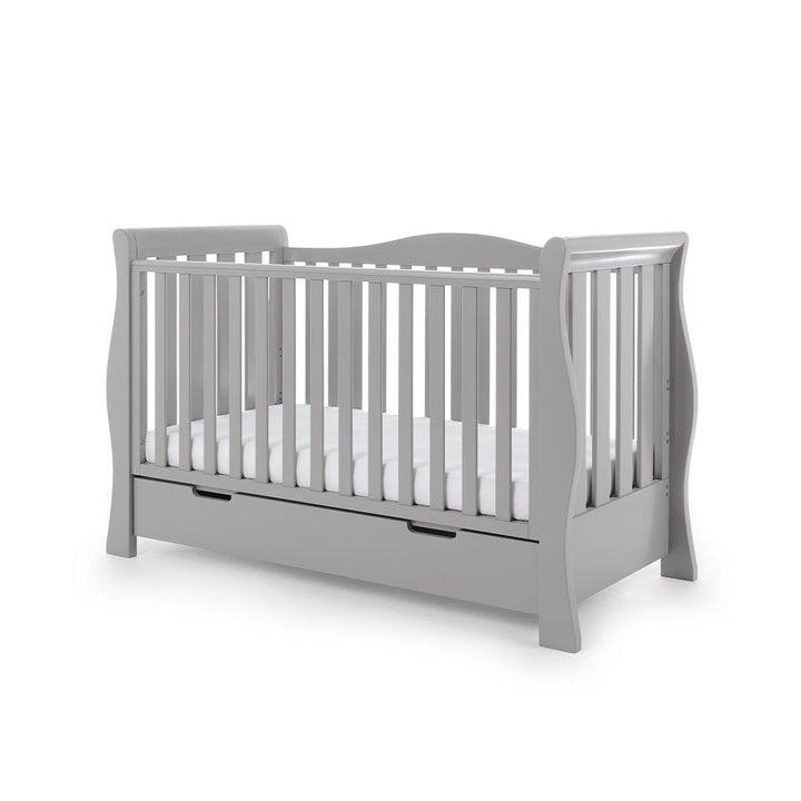 Obaby Stamford Luxe Cot Bed - Warm Grey-Cot Beds-No Extras- | Natural Baby Shower