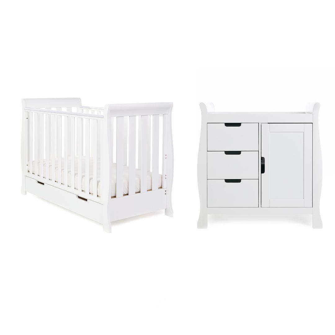Obaby Stamford Mini 2 Piece Room Set - White-Nursery Sets- | Natural Baby Shower