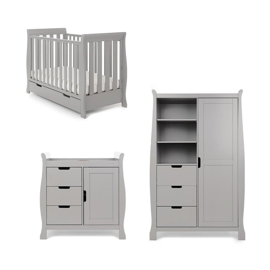 Obaby Stamford Mini 3 Piece Room Set - Warm Grey-Nursery Sets- | Natural Baby Shower