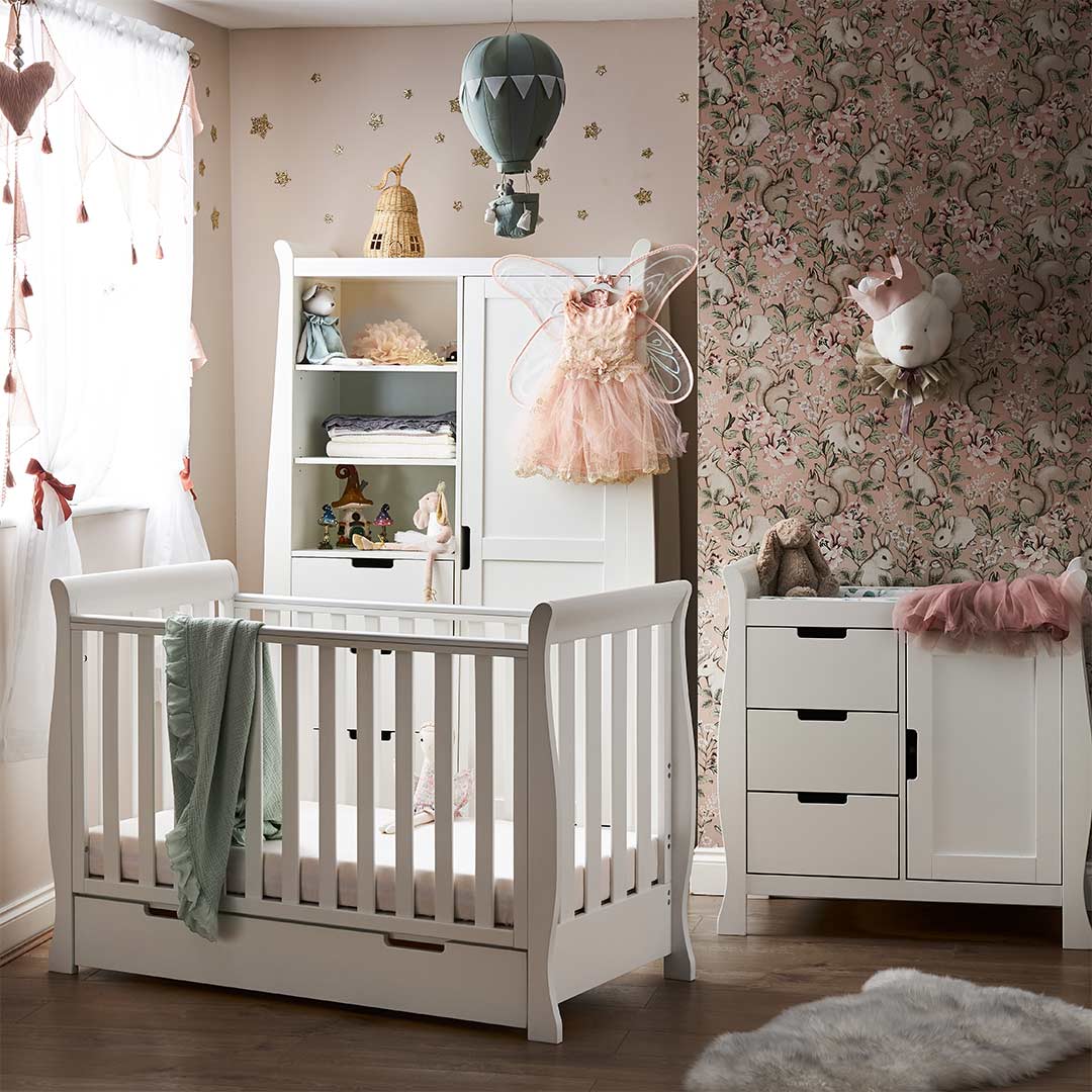 Obaby Stamford Mini 3 Piece Room Set - White-Nursery Sets- | Natural Baby Shower