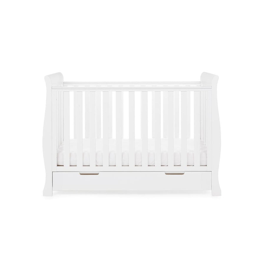 Obaby Stamford Mini Cot Bed - White-Cot Beds-No Extras- | Natural Baby Shower