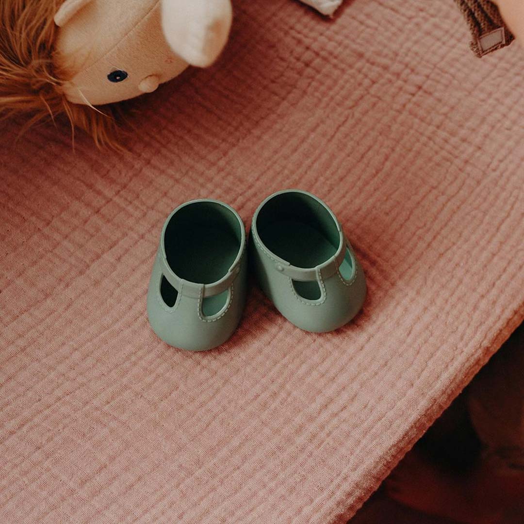Olli Ella Dinkum Doll Shoes - Basil Green-Dolls Accessories- | Natural Baby Shower
