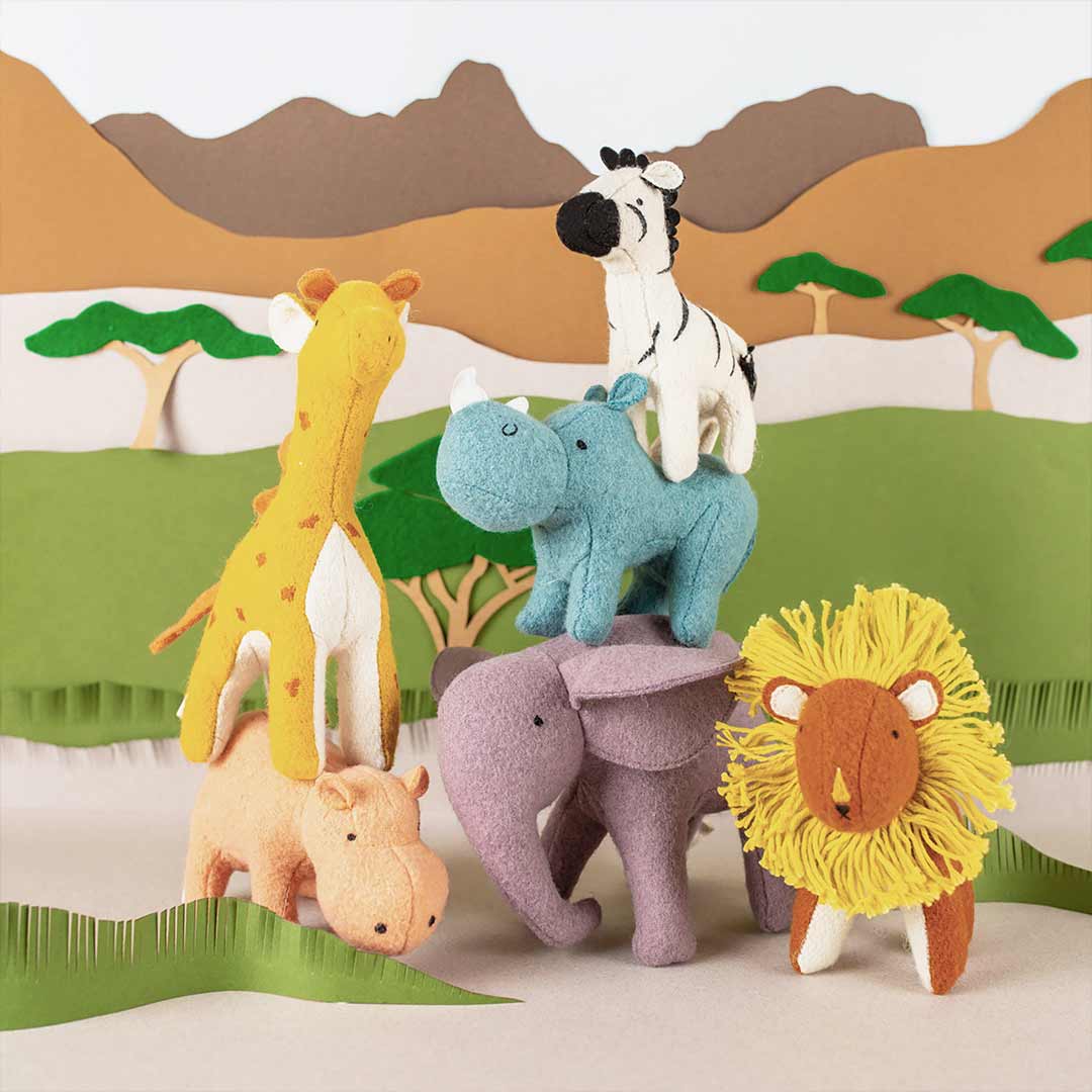 Olli Ella Holdie Folk Set - Savannah Animals-Soft Toys- | Natural Baby Shower