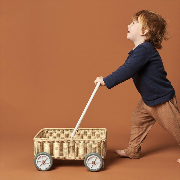 Olli Ella Rattan Wamble Walker - Straw-Pull-Alongs-Straw- | Natural Baby Shower
