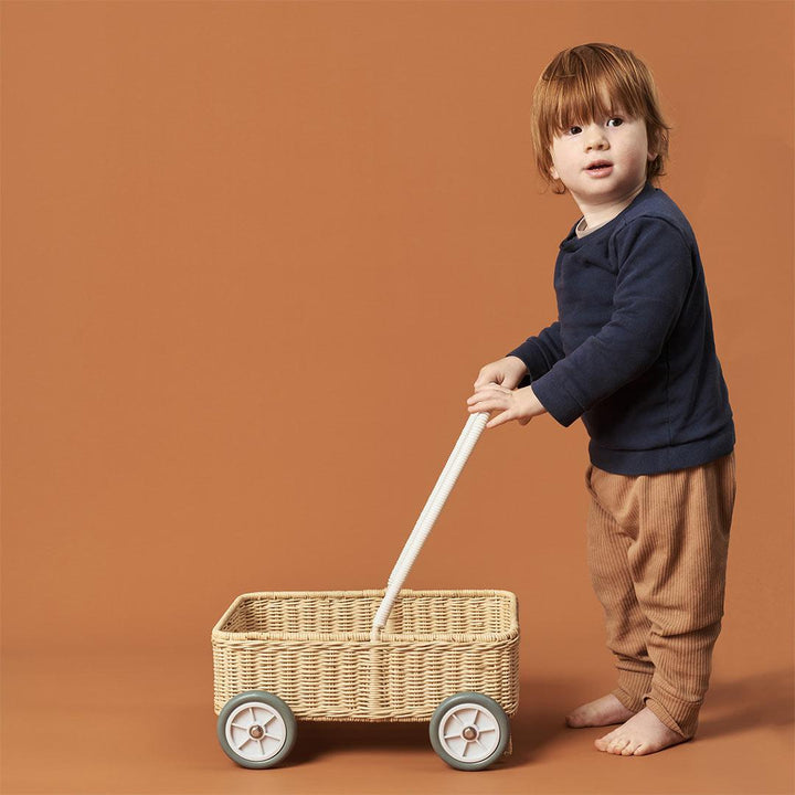 Olli Ella Rattan Wamble Walker - Straw-Pull-Alongs-Straw- | Natural Baby Shower