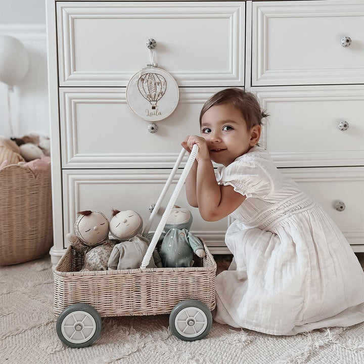 Olli Ella Rattan Wamble Walker - Straw-Pull-Alongs-Straw- | Natural Baby Shower