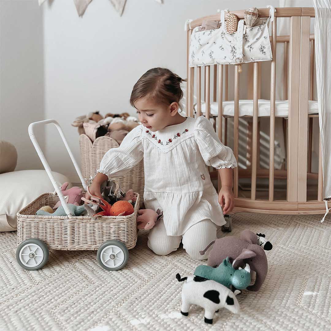 Olli Ella Rattan Wamble Walker - Straw-Pull-Alongs-Straw- | Natural Baby Shower