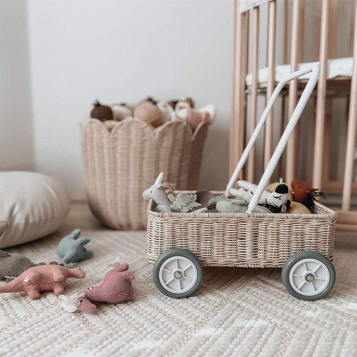 Olli Ella Rattan Wamble Walker - Straw-Storage-Straw- | Natural Baby Shower