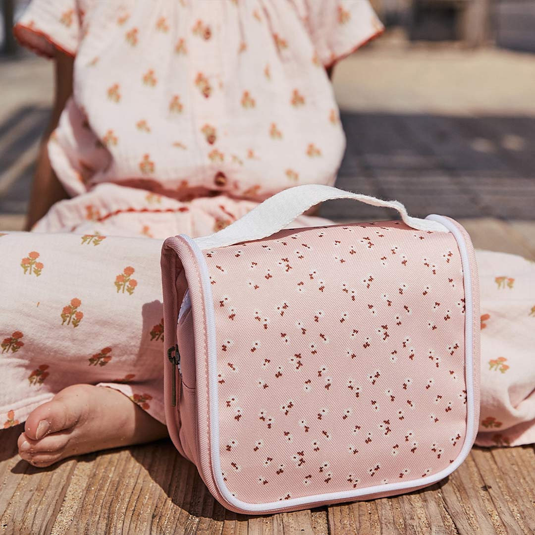 Olli Ella See-Ya Wash Bag - Pink Daisies-Storage-Pink Daisies- | Natural Baby Shower