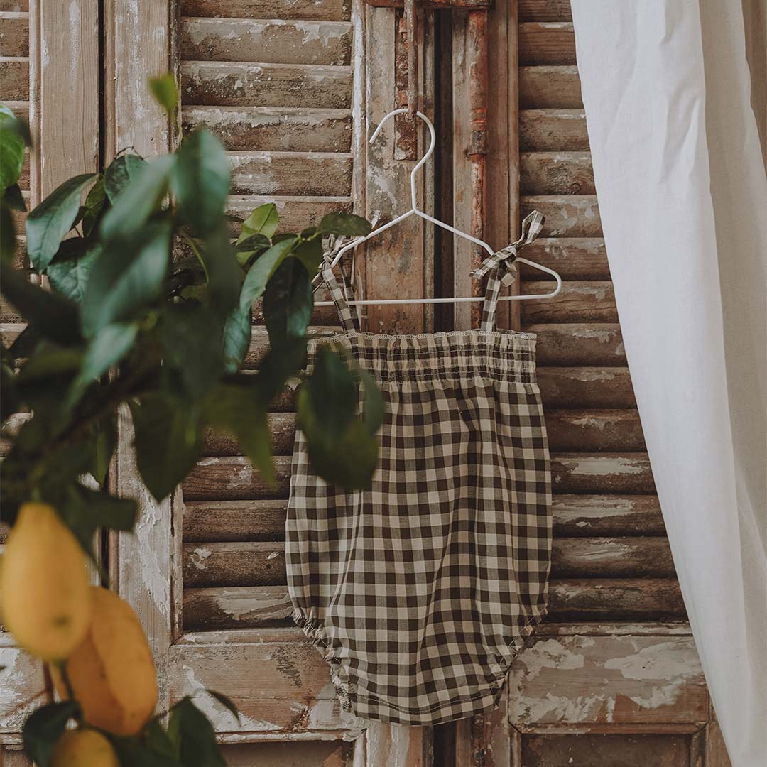 organic zoo Olive Gingham Spaghetti