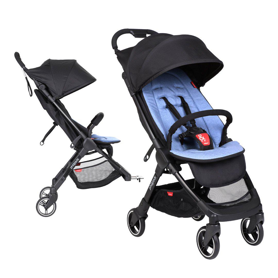 Phil & Teds Go Double Kit + Liner - Sky-Stroller Frames- | Natural Baby Shower