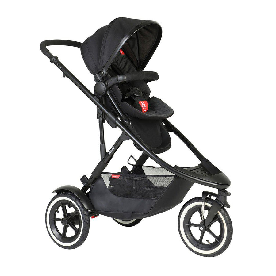 Outlet - Phil & Teds Sport Verso Pushchair - Black-Strollers- | Natural Baby Shower