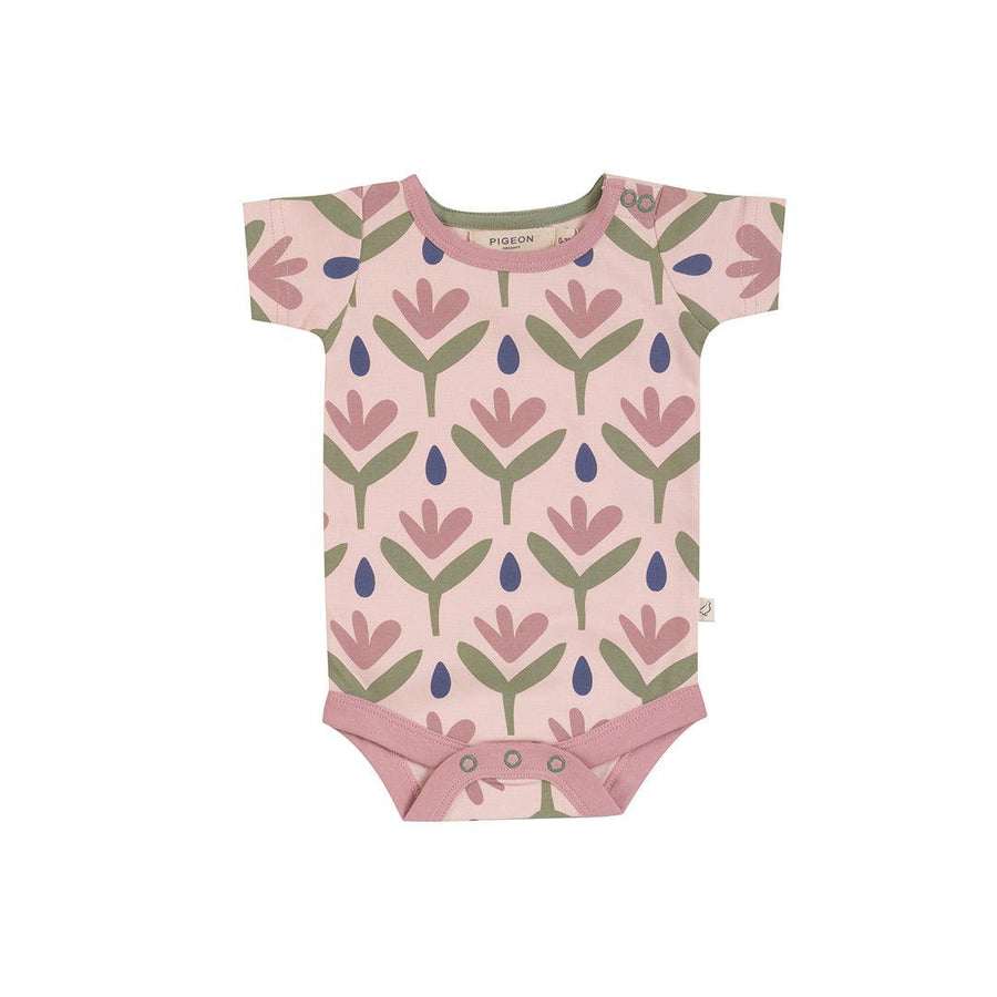Pigeon Organics Summer Body - Floral - Pink-Bodysuits-Floral - Pink-0-3m | Natural Baby Shower