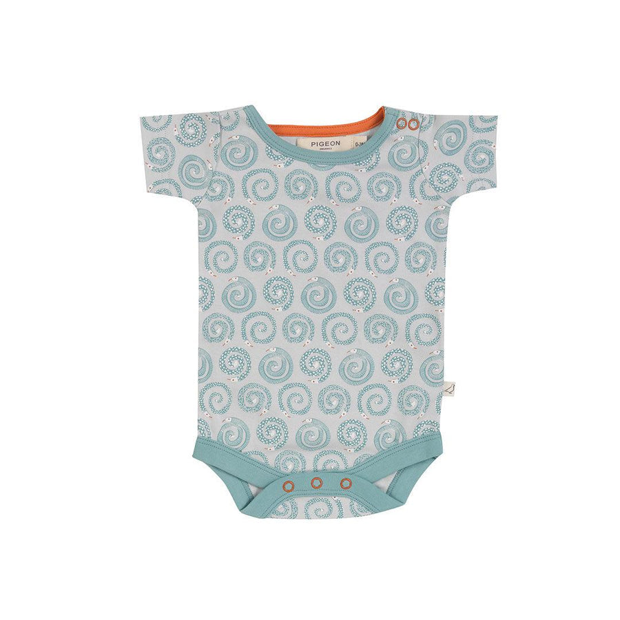 Pigeon Organics Summer Body - Snakes - Turquoise-Bodysuits-Snakes - Turquoise-0-3m | Natural Baby Shower