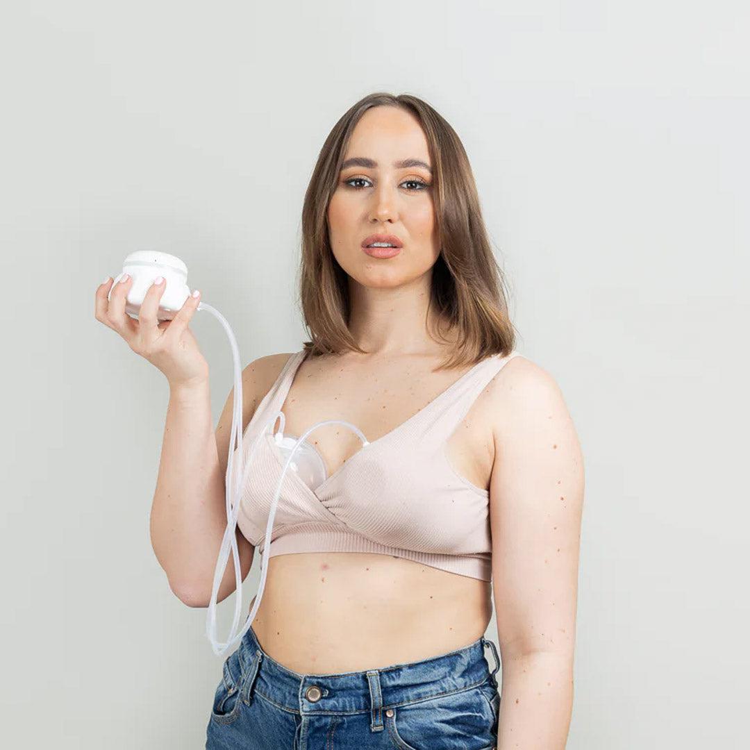 Hands-free electric breast pump that can be worn in a bra (breast