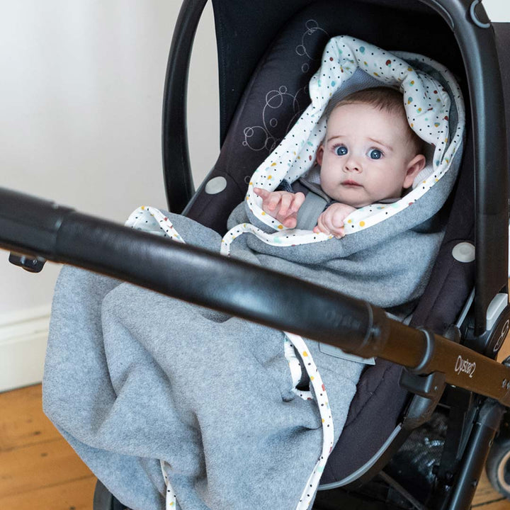 Purflo Cosy Wrap Travel Blanket - Scandi Spot-Car Seat Inlays- | Natural Baby Shower
